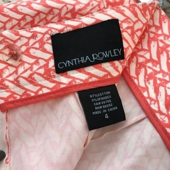 Cynthia Rowley Size 4 Pencil Skirt Abstract Geometric Career Knee Length - Picture 2 of 7